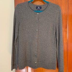 Lands’ End Cashmere Gray Cardigan